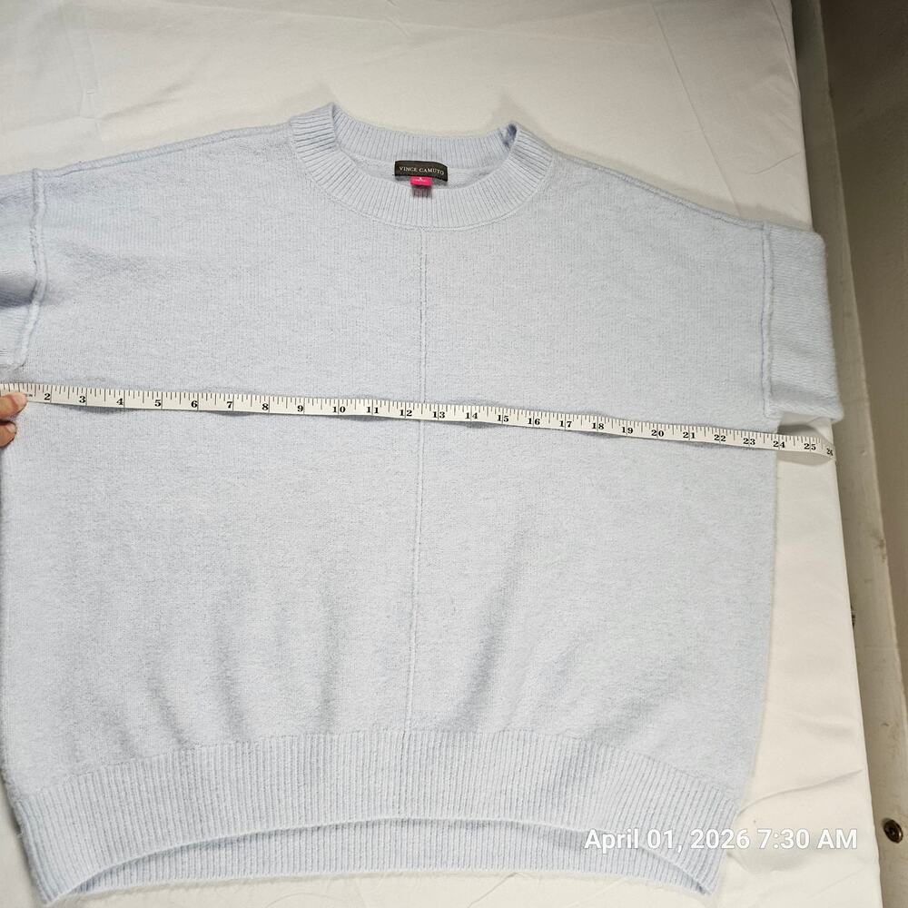 Vince Camuto Light Blue Knit Sweater Small Crewneck Soft Casual Basic - Picture 4 of 5